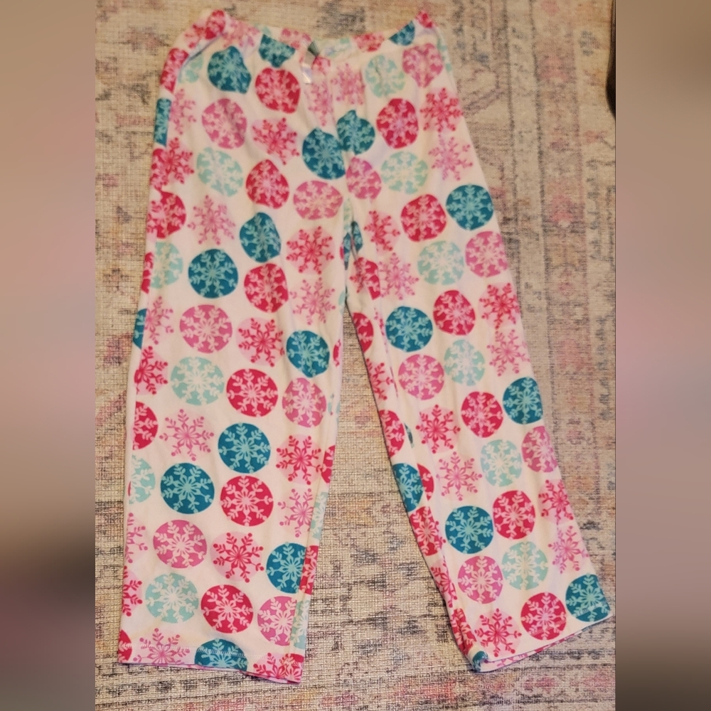 HUE Colorful Snowflake Women's Cozy Pajama Pants Size L